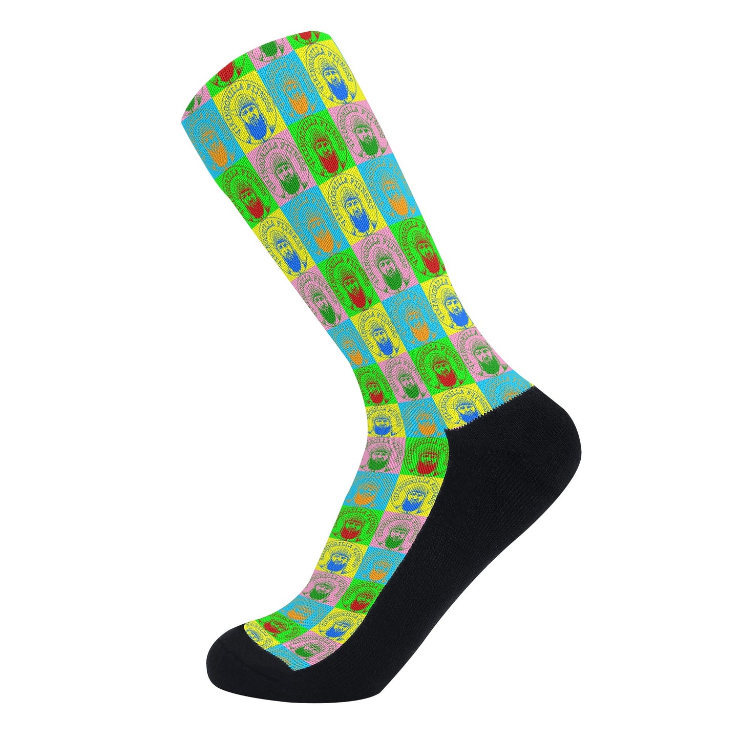00 Vikingorilla Fitness Pop-art Crew Socks
