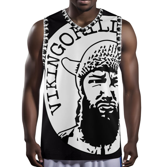 Shirts 0200 - Offset Print Basketball Jersey *JET BLACK*