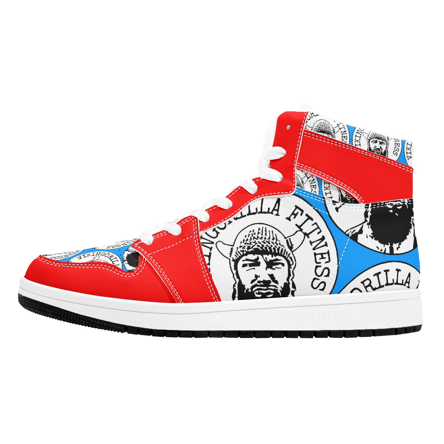 Shoes Mens High Top Leather Sneakers *RED and BLUE*