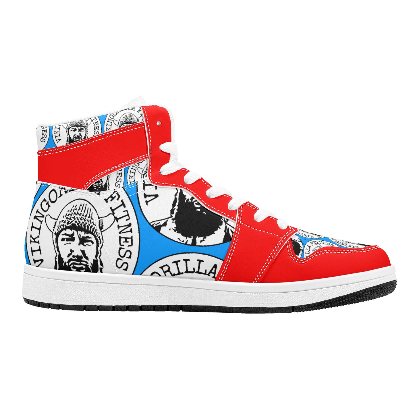 Shoes Mens High Top Leather Sneakers *RED and BLUE*