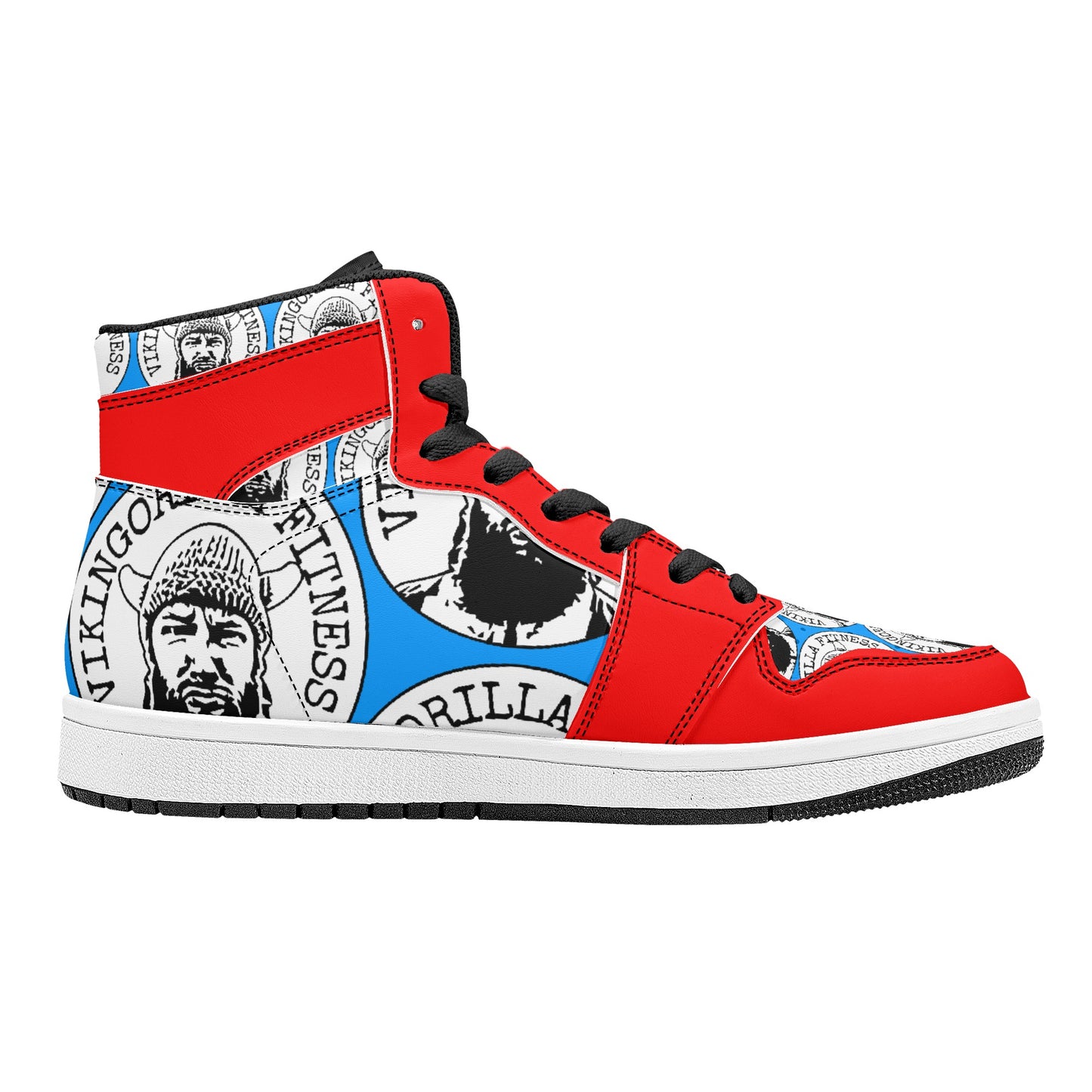 Shoes Mens High Top Leather Sneakers *RED and BLUE*