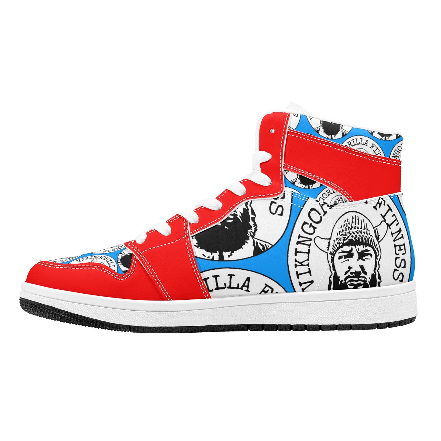 Shoes Mens High Top Leather Sneakers *RED and BLUE*