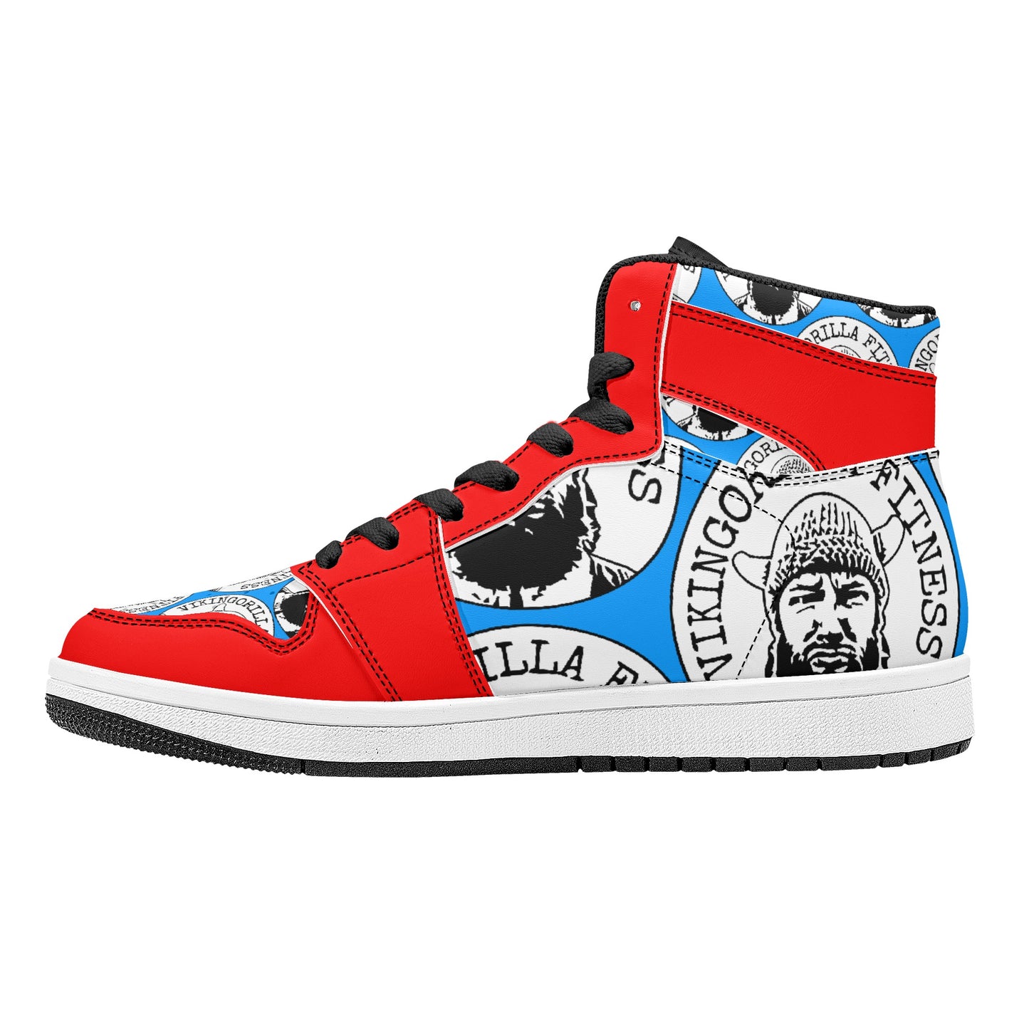 Shoes Mens High Top Leather Sneakers *RED and BLUE*