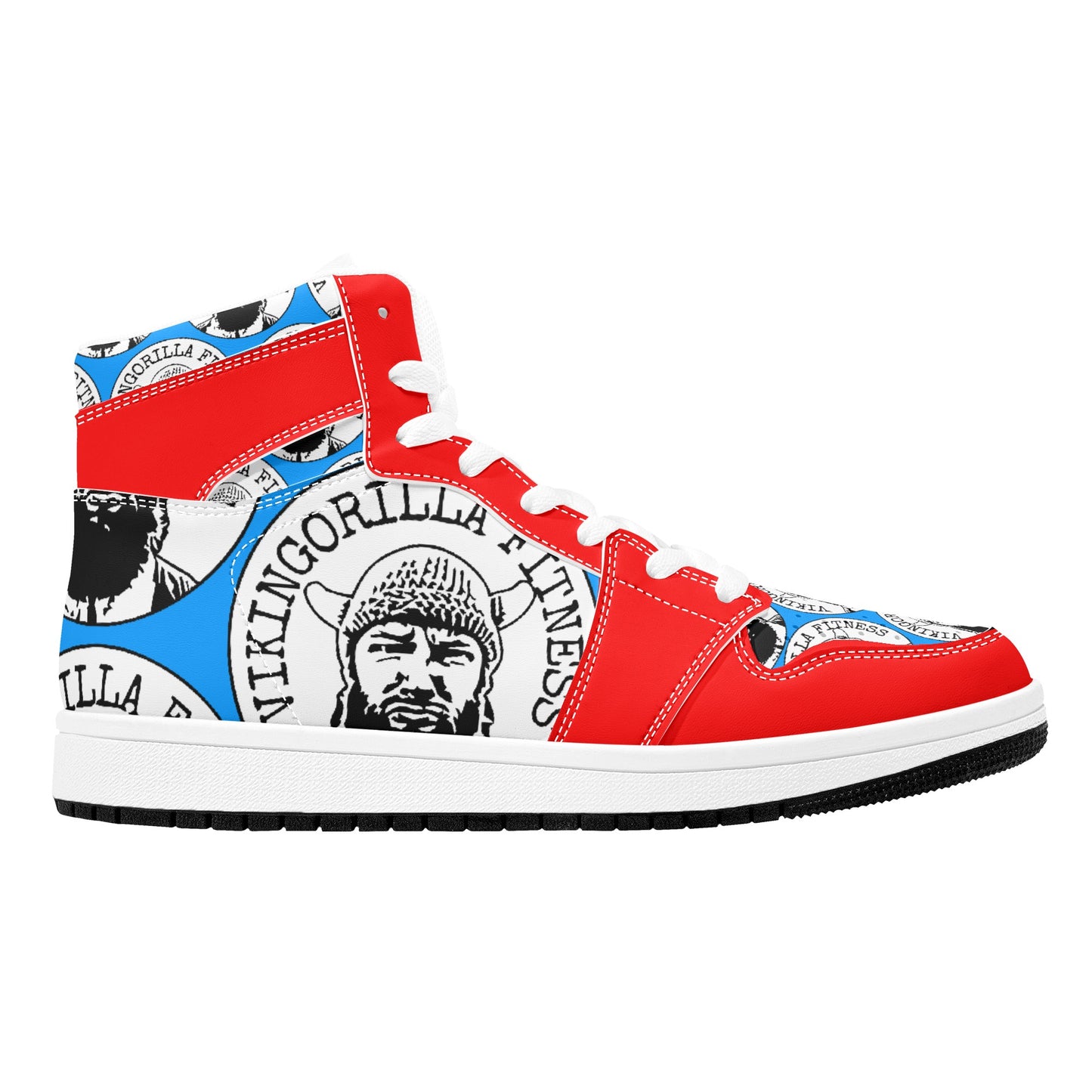 Shoes Mens High Top Leather Sneakers *RED and BLUE*