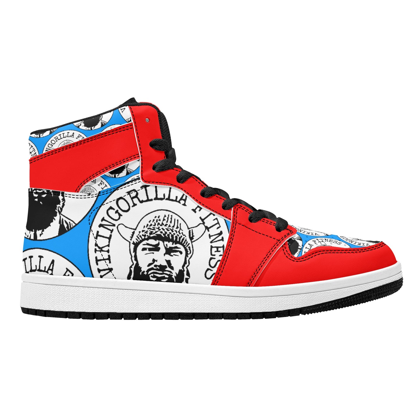 Shoes Mens High Top Leather Sneakers *RED and BLUE*