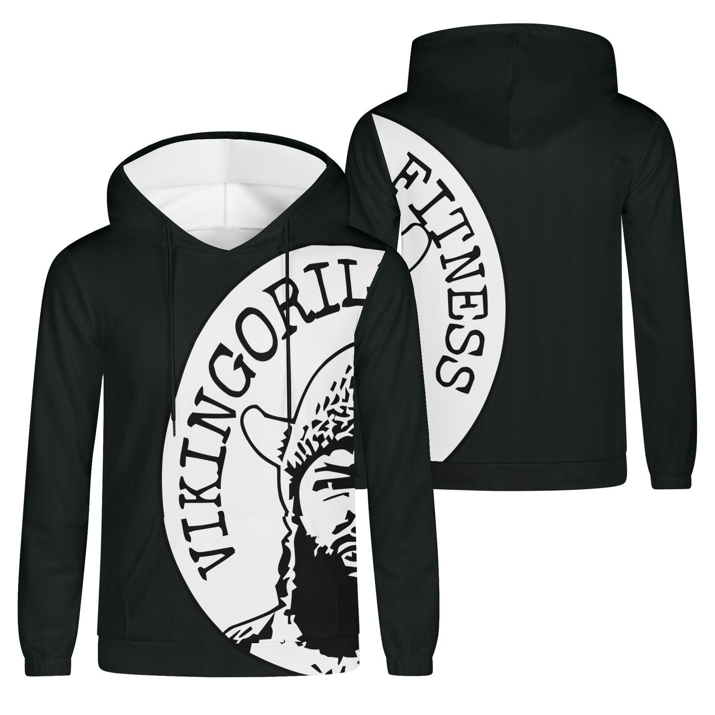 Hoodies - Unisex Oversized Print Vikingorilla Fitness Hoodie