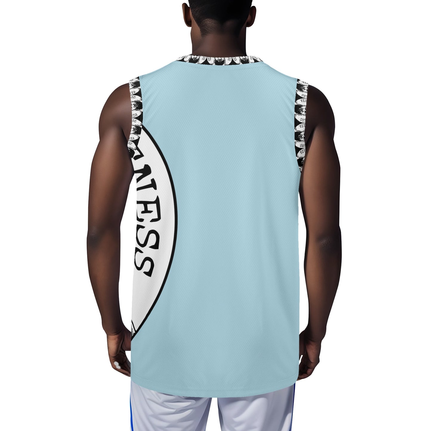 Shirts 0209 - Offset Print Basketball Jersey *BABY BLUE*