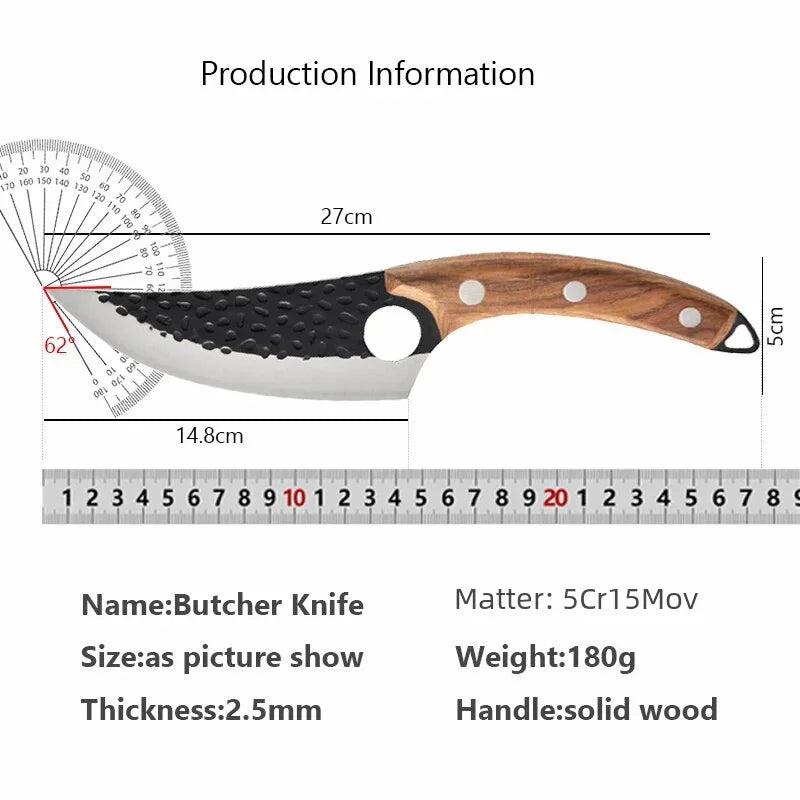 2024 Thurisaz - “the thorn” - curved handle kitchen knife